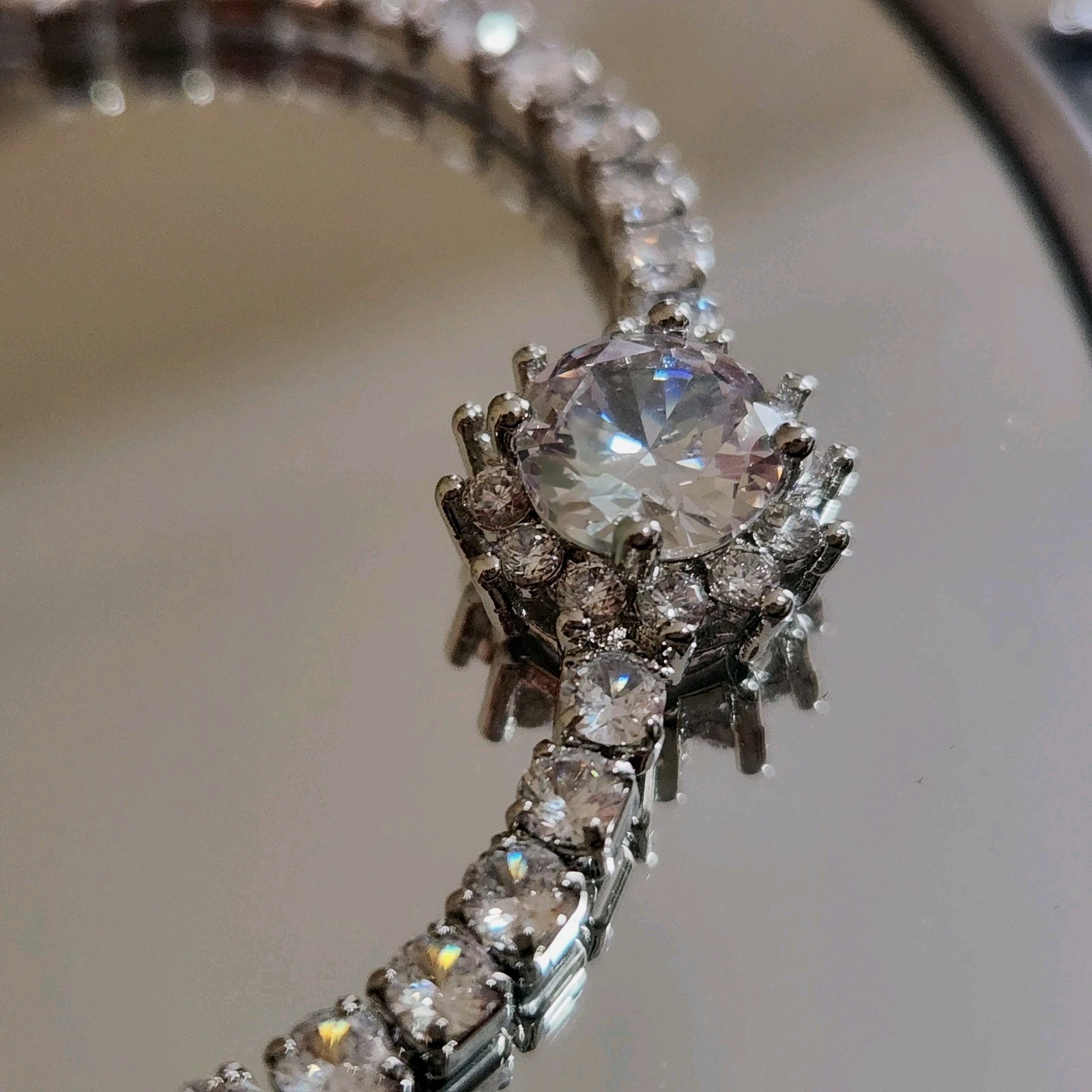 5 Carat Simulated Diamond Necklace And Bracelet Set In 14k White Gold Plating