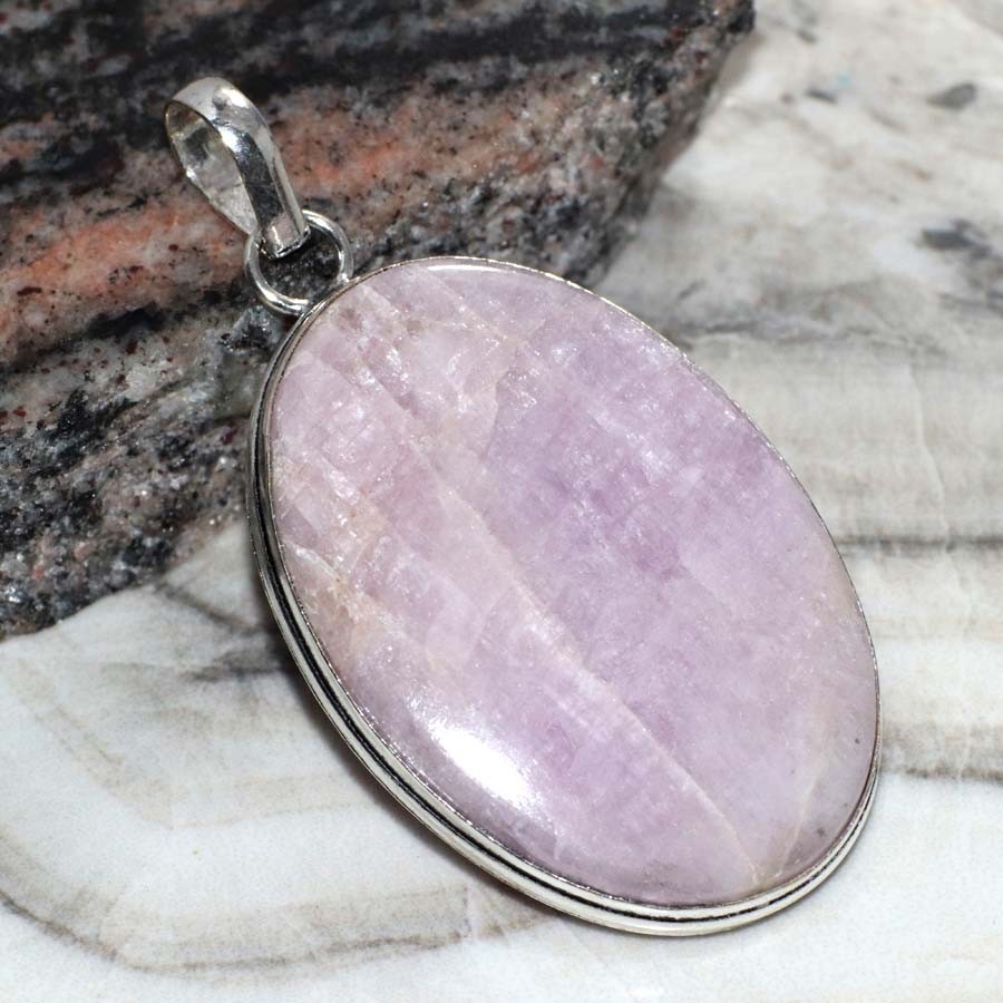 925 Silver Plated Kunzite Pendant 2.3″ Unique Gift Jewelry Most Beautiful MJ