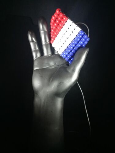 Flag of France: Handmade Beaded Flag, Red, White, Blue Necklace