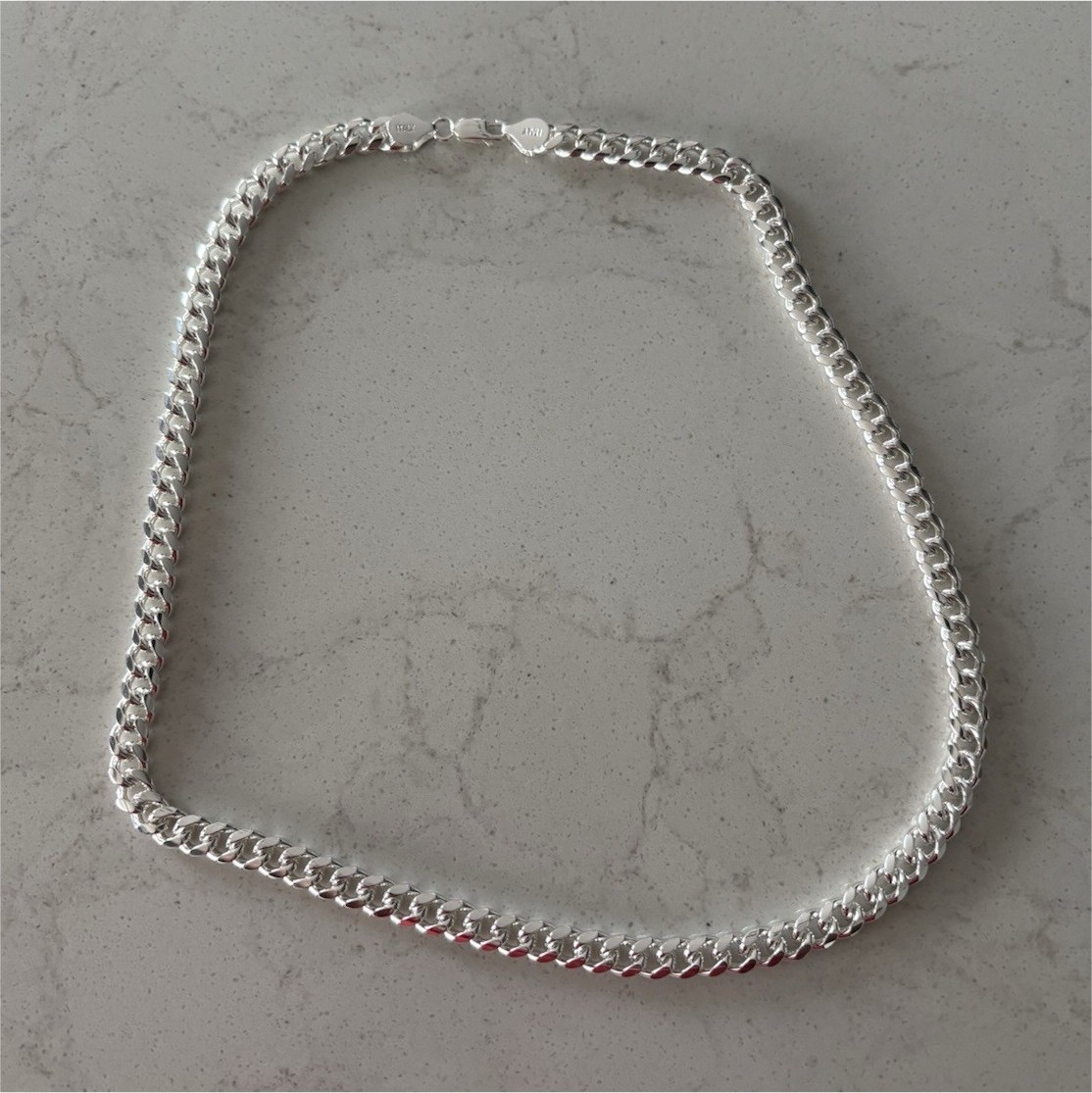 Brand New Italy 925 Sterling Silver 22” Cuban Link Chain Necklace SolidAuthentic