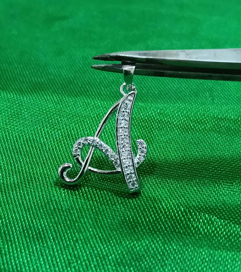 2Ct Round Cut Custom Pendant Necklace Simulated Diamond In 14k White Gold Plated