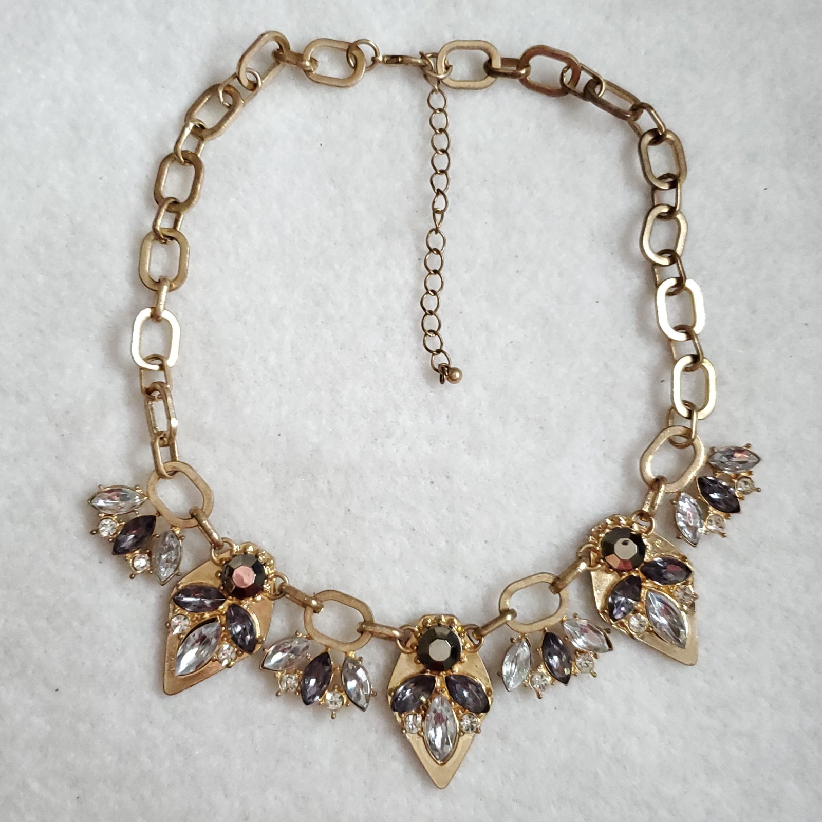 Bib Necklace Lot of 3 Gold Tone Rhinestone Stella Dot Lane Bryant 16-20″
