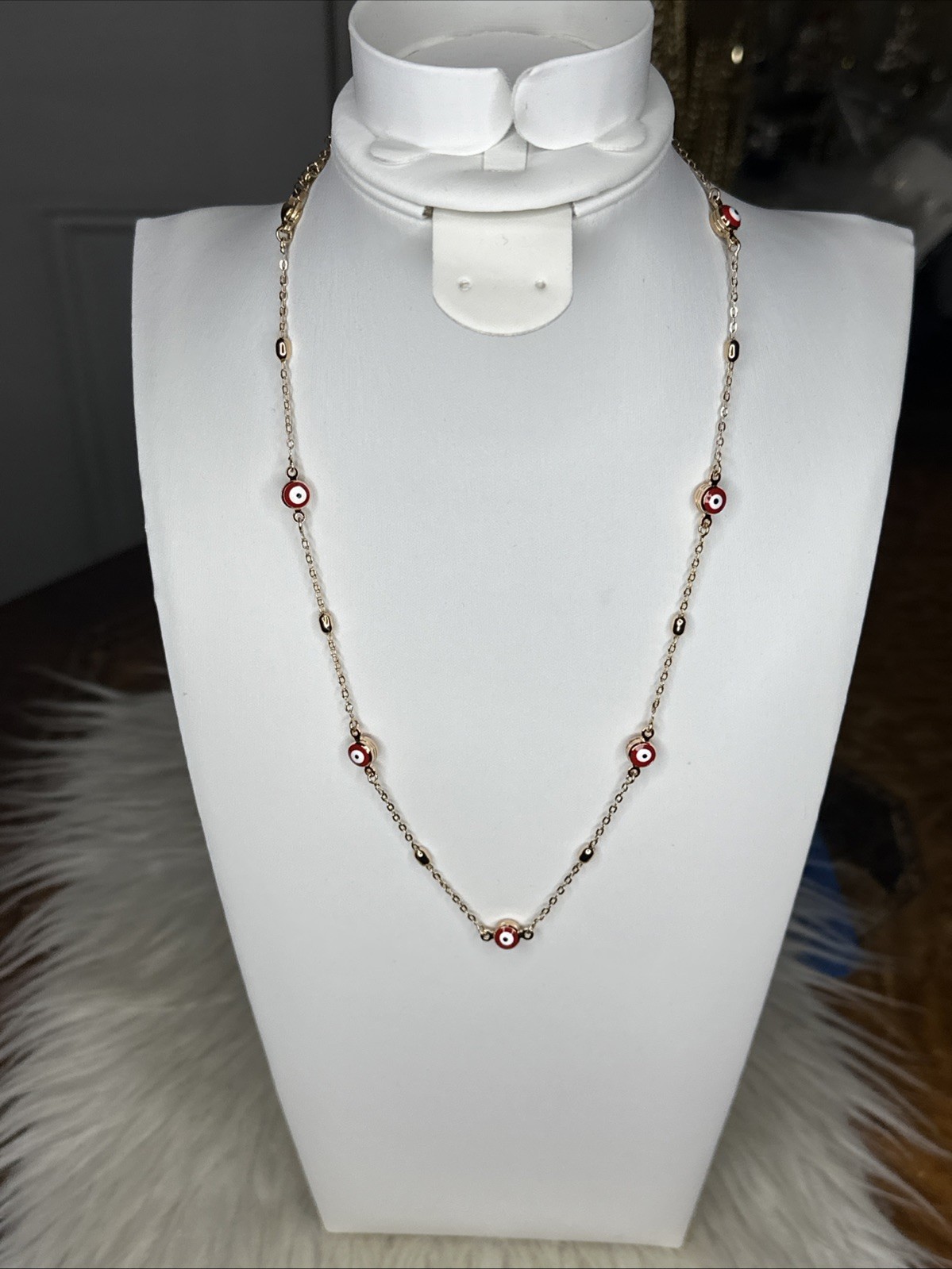 16” With A 2 Inch Extension (16”-18”) Gold Filled With A Evil Eye Charm Cz