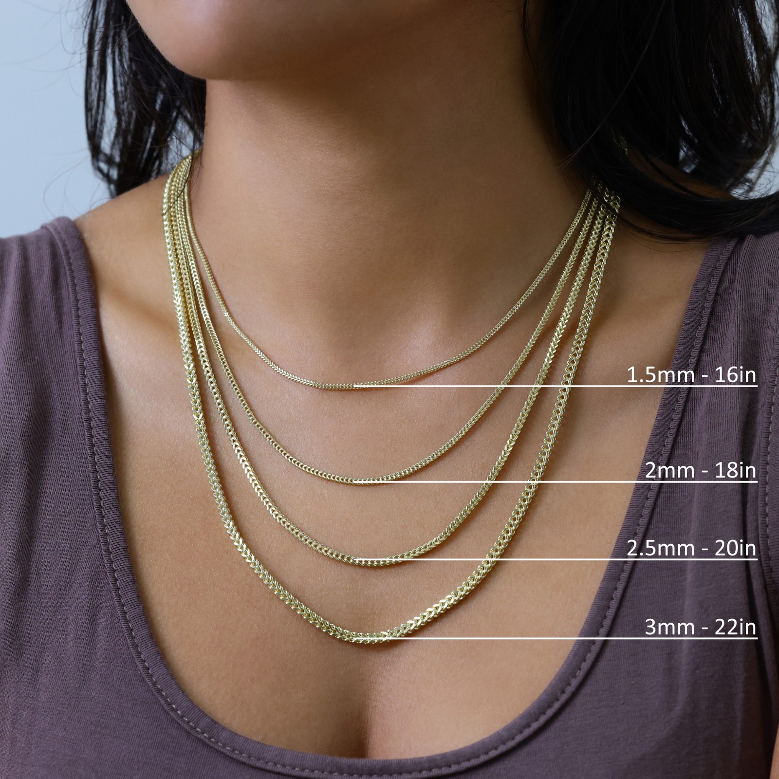 10k Yellow Gold 1.5mm-6mm Franco Box Necklace Bracelet Chain Mens Womens 7″- 30″