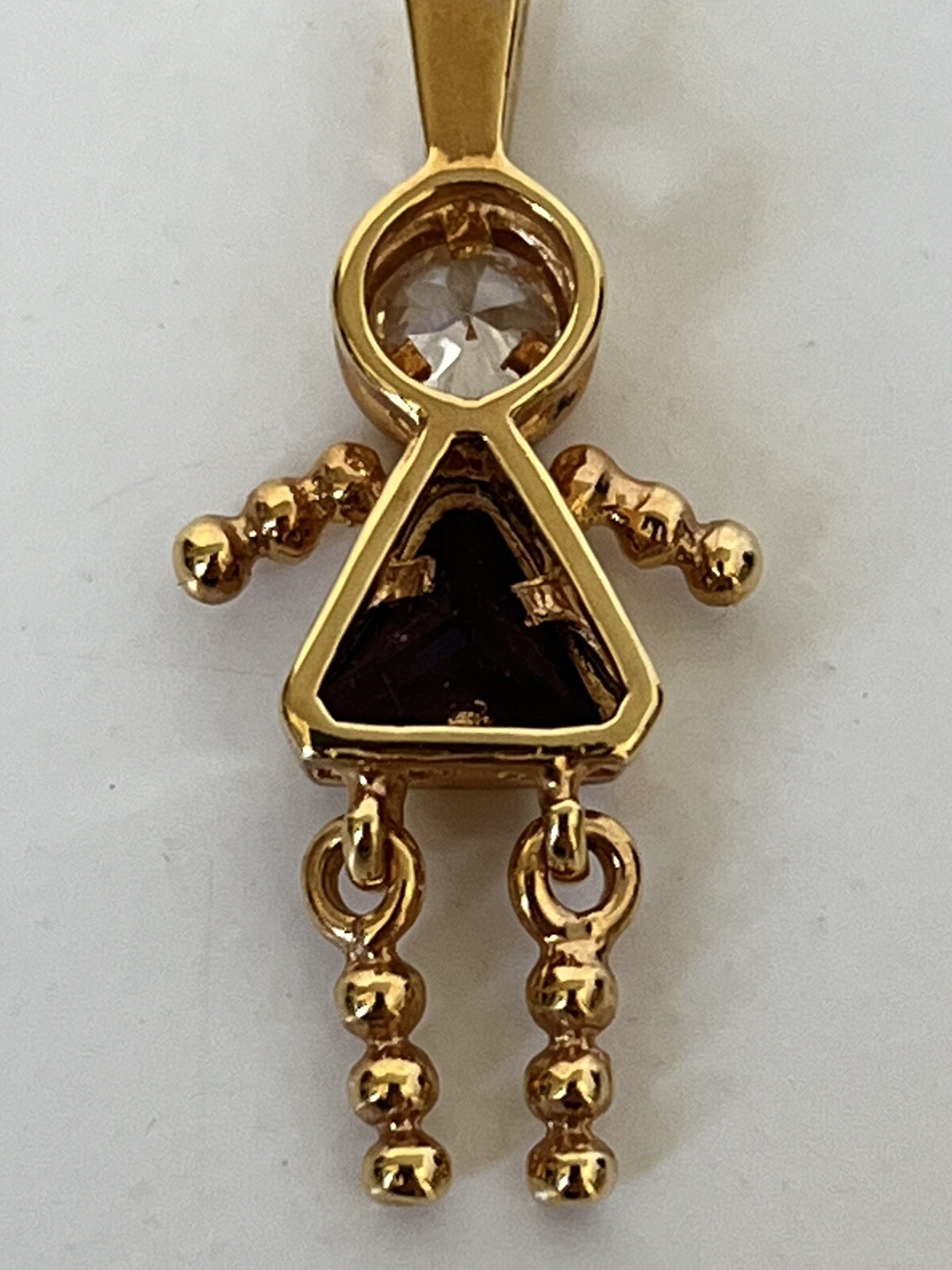 BIRTHSTONE BABY Charm Pendant 24k YG GP Sterling 925 Girl February Purple 1.25”H