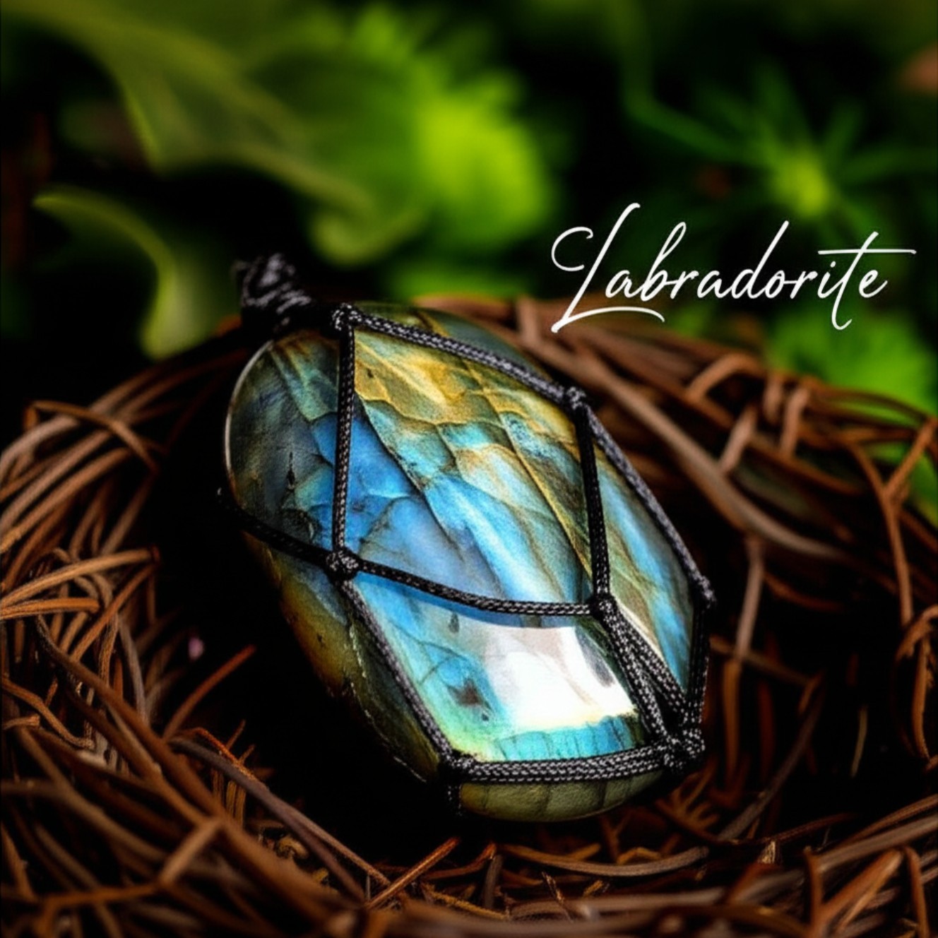 Natural Labradorite Pendant Necklace Healing Reiki Amulet Gift for Women & Men