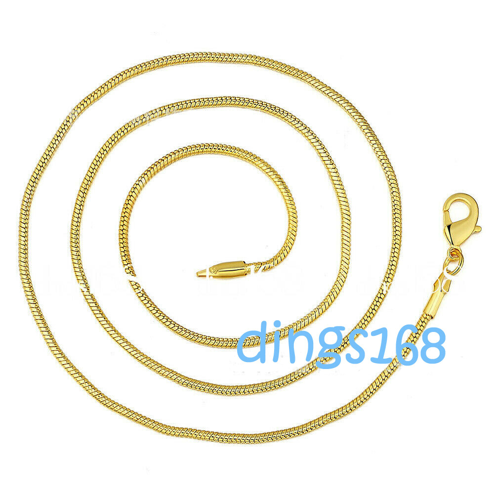 GENUINE 18K Yellow Gold Filled Hypoallergenic 1.6mm Snake Chain Necklace 16″-38″