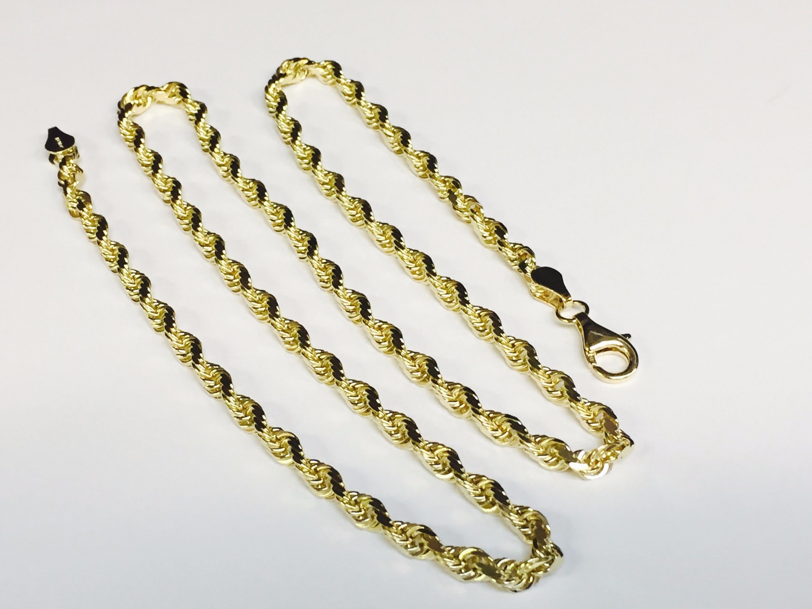 10k Yellow Gold 22″ Solid Diamond Cut Rope Chain Necklace 5 mm 27 Grams