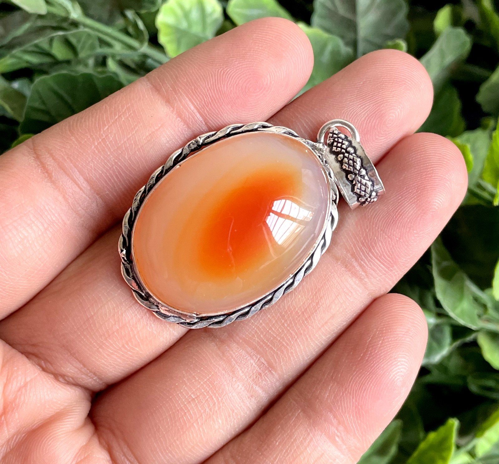 Natural Botswana Agate Oval Gemstone Handmade Antique Jewelry Pendent 1.80″