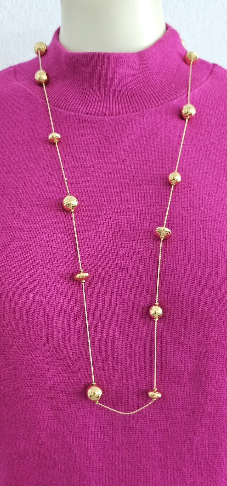 TWO ANN KLEIN necklaces gold tone 16” and 18 ” in Excellent condition