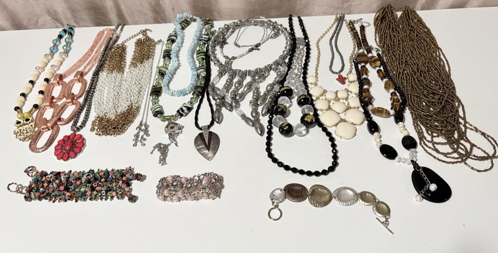 Seller’s Lot Of 4Lb Boho Statement Necklaces & Bracelets Curated & Ready To Sell