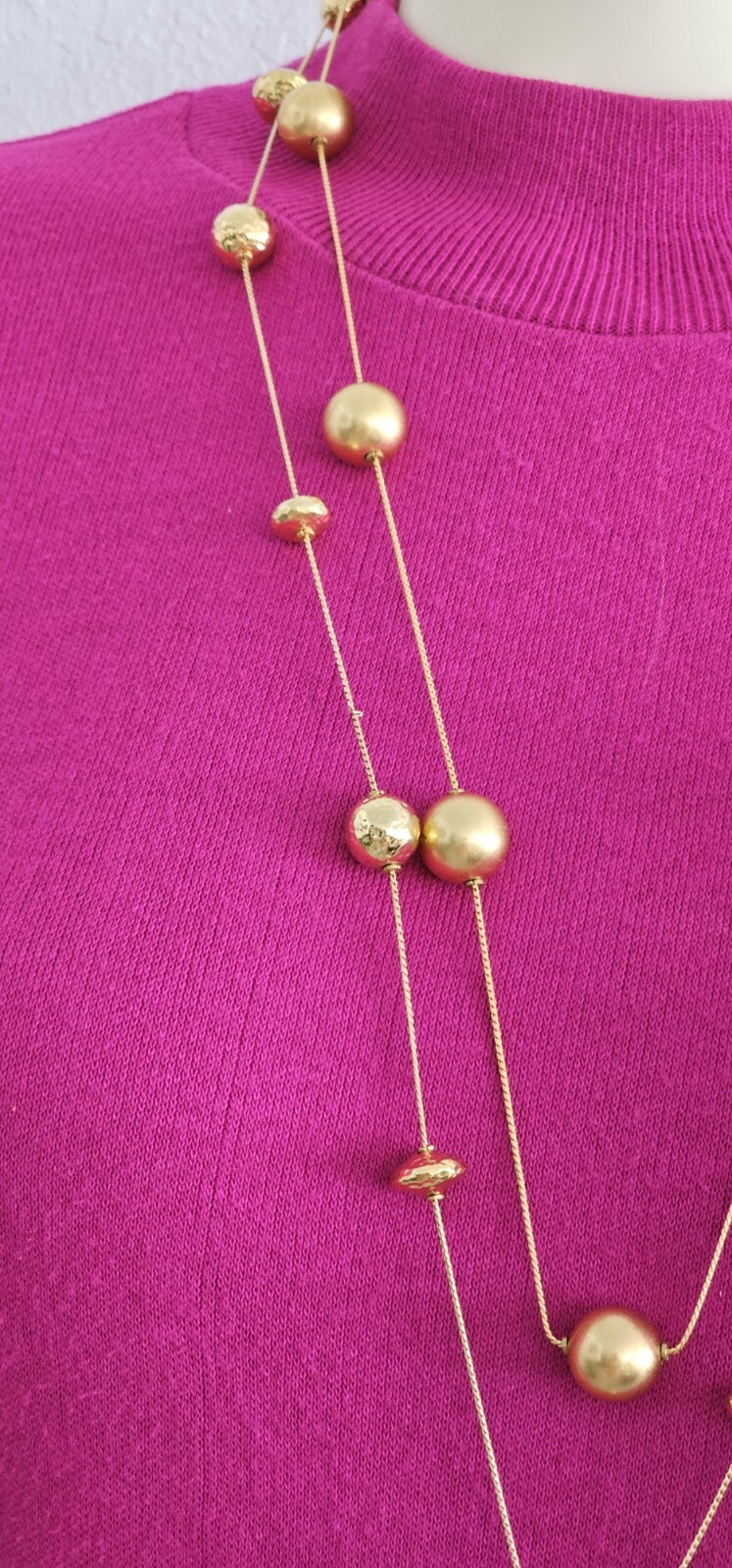 TWO ANN KLEIN necklaces gold tone 16” and 18 ” in Excellent condition