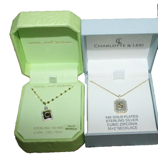 14K plated Sterling silver Cubic zirconia initials necklace “C” “S” $9.99 EACH!