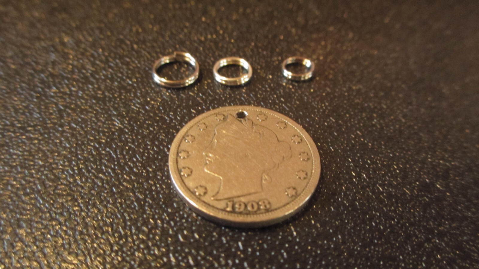 Liberty Head V Nickel 1908 Coin Charm-Vintage Antique Native American Made