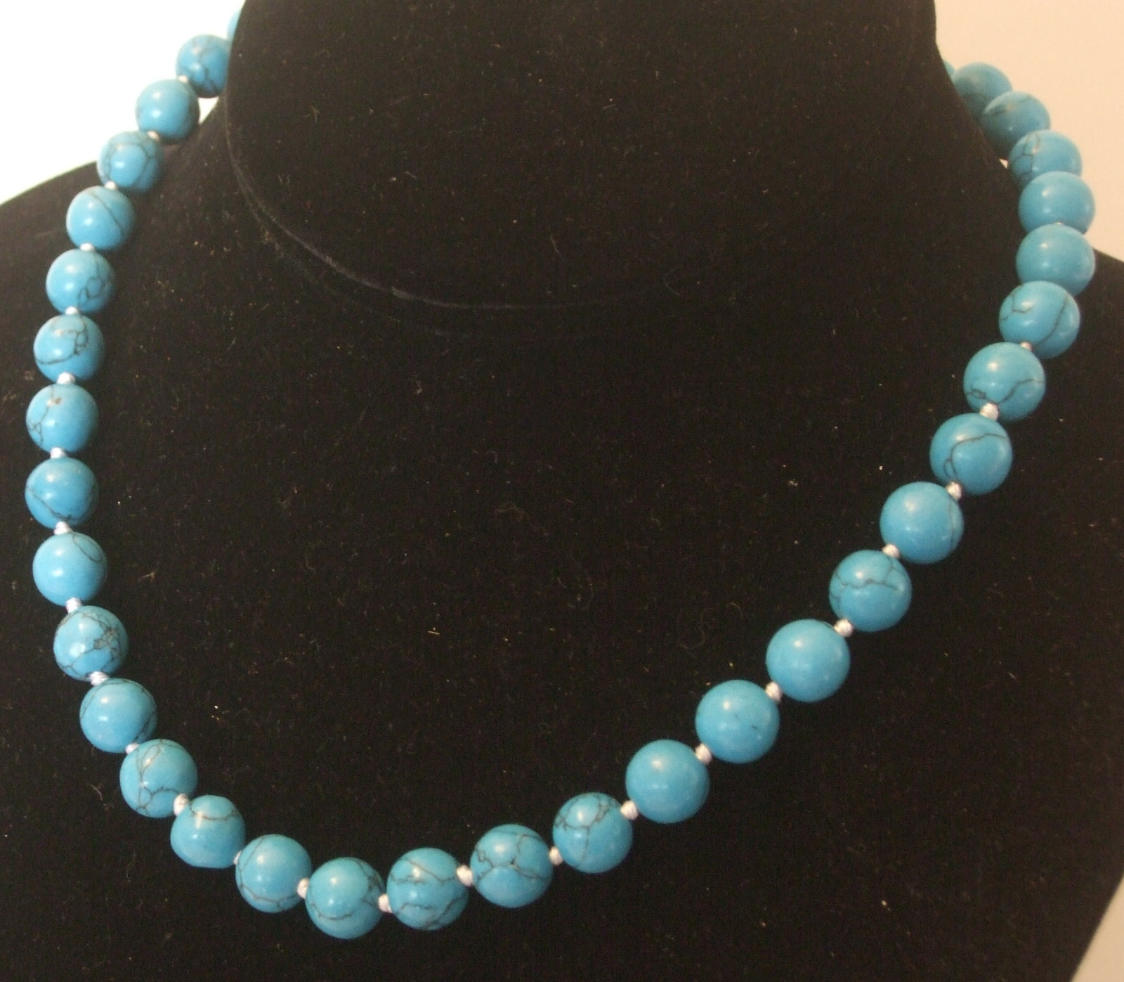10MM Blue Turquoise Necklace/Bracelet/Earrings NEW (with gift bag)