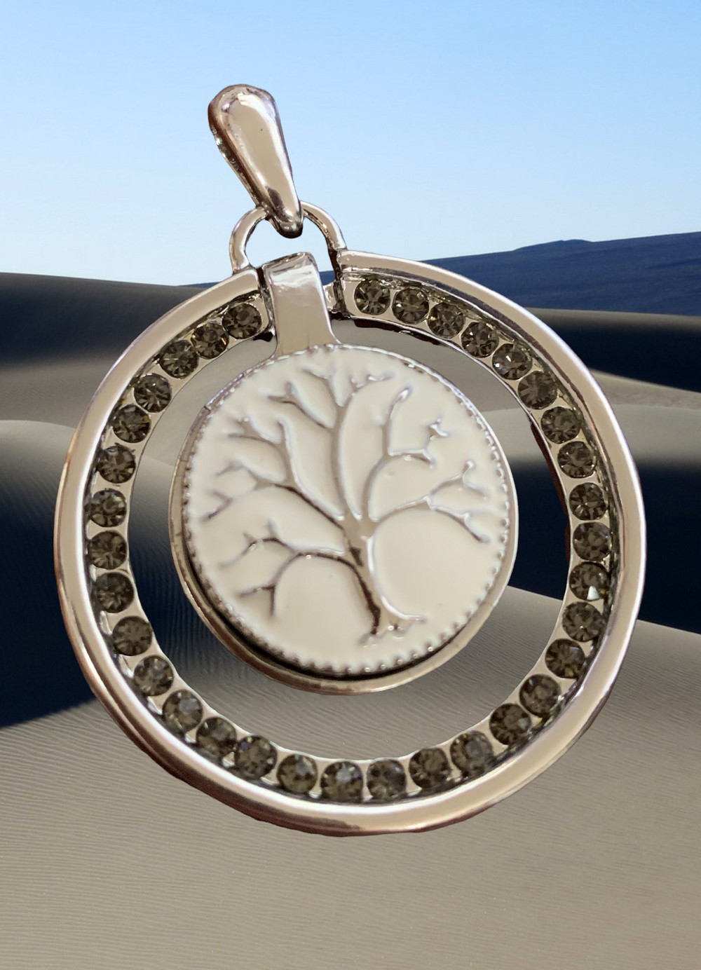 Snap Jewelry Rhinestone Pendant Halo Crystal Gray Grey Fits Ginger Style Charm
