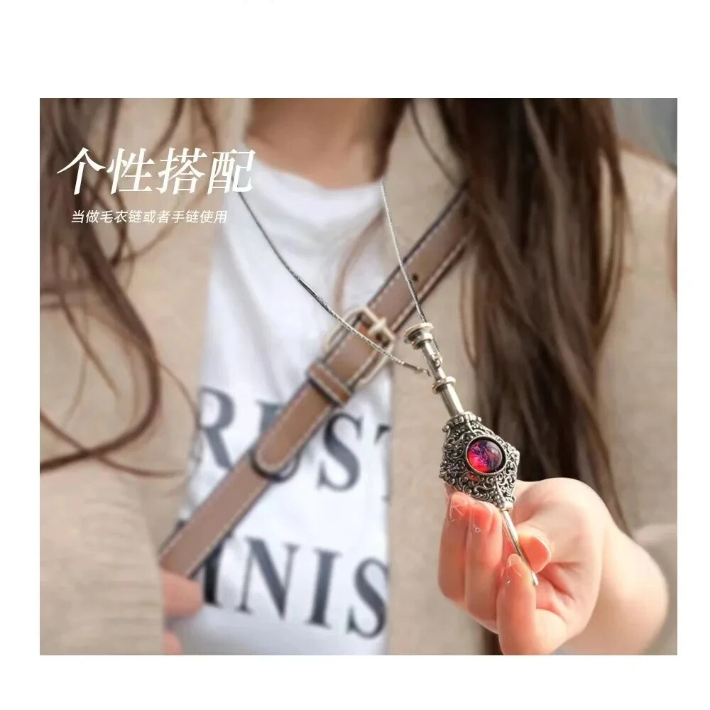 Magic Witch Necklace Women’s Vintage Blood Pack Removable Witch Wand Pendant.