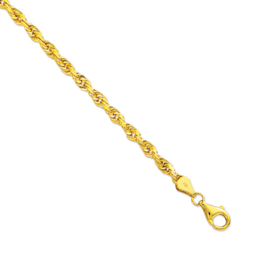10k Yellow Gold 22″ Solid Diamond Cut Rope Chain Necklace 5 mm 27 Grams