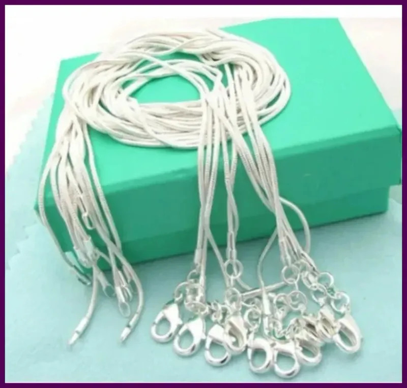 10PCS LOT Wholesale 925 Sterling Silver 16/18/20/22/24/26/28/30 Inch 1mm