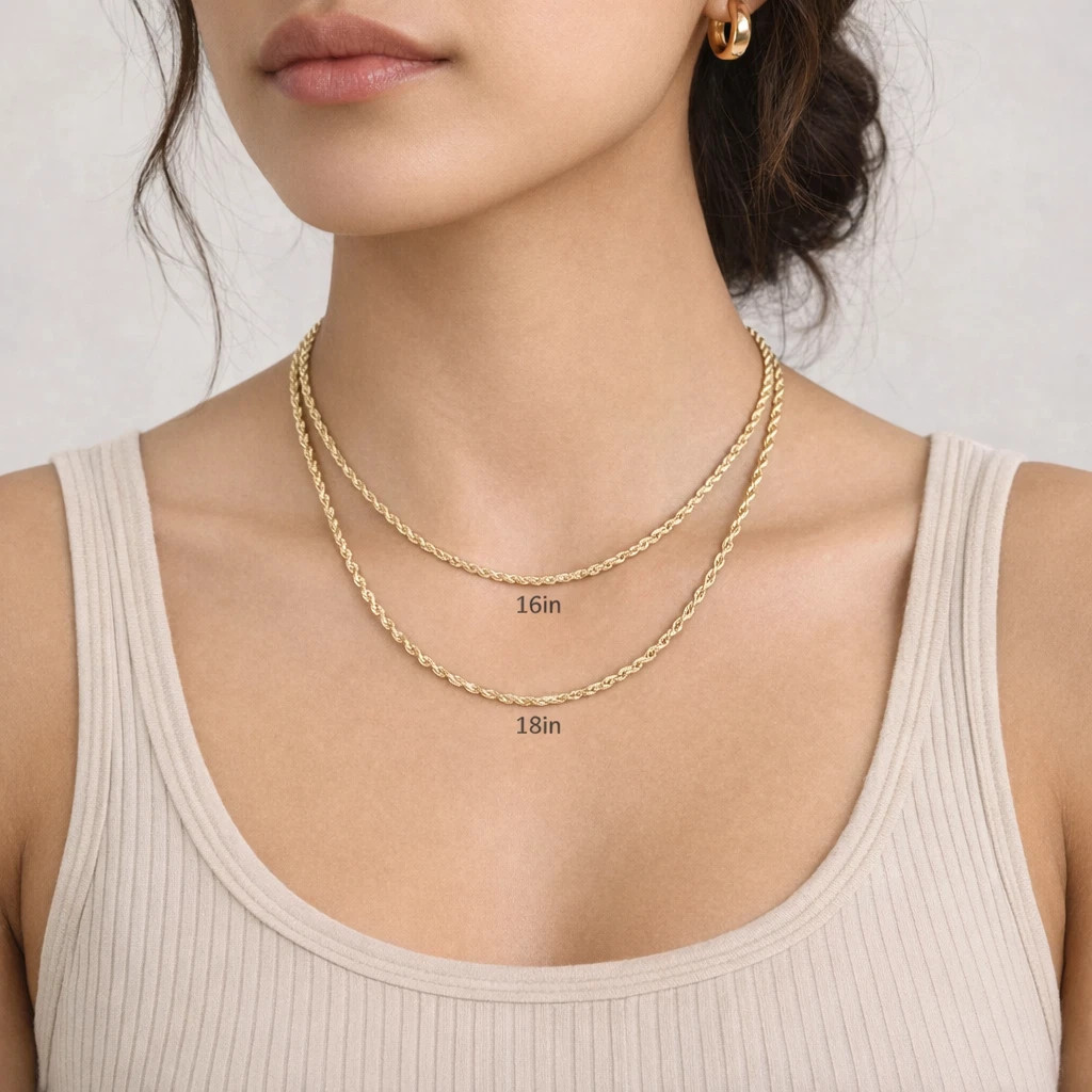 10k Gold Rope Chain 2mm-8mm Necklace 16-30 Inch men women Diamond cut end Sale