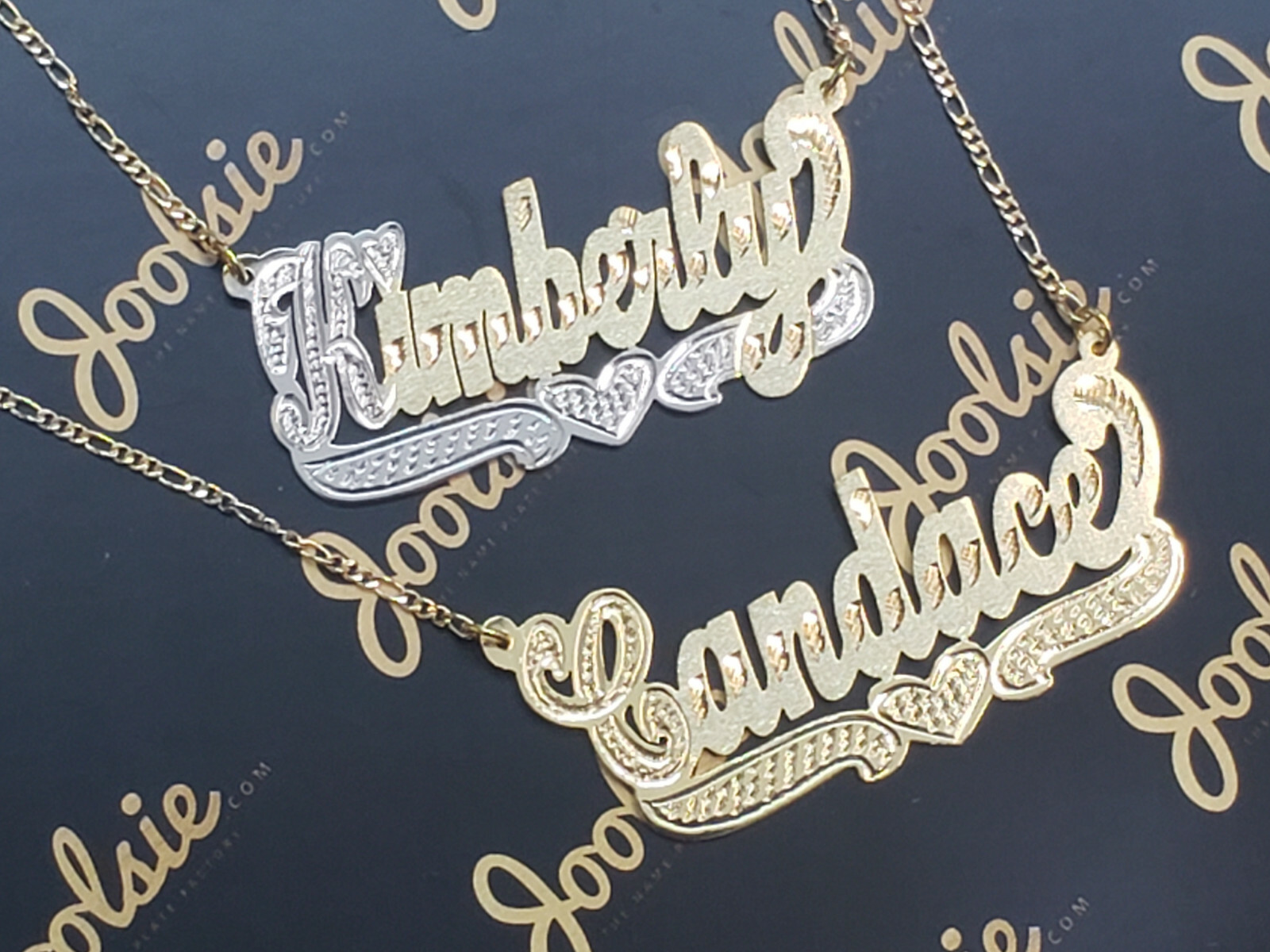 Personalized 14K Gold Plated / 2TONE Name Plate Necklace ANY NAME SHIPS FROM US