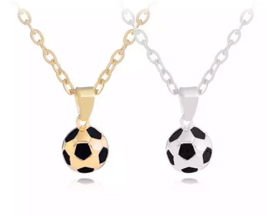 FOOTBALL Necklace Chain Pendant Gold/Silver Sports Soccer Fan Kids Adults 476
