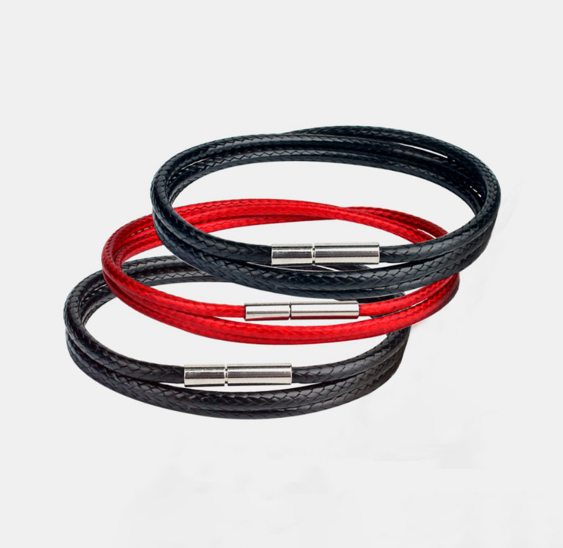 Stainless Steel Clasp 2mm Wax Leather Bracelet Necklace Cord String Chain 7-28″