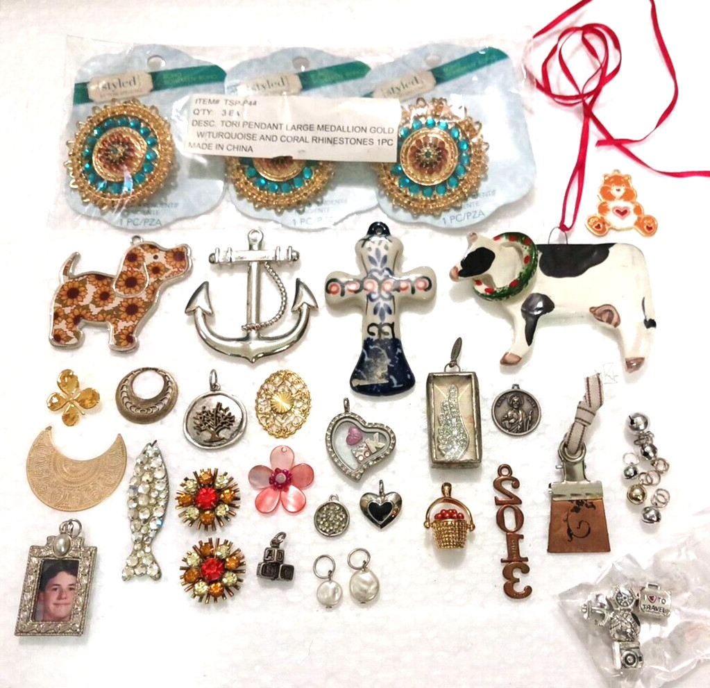 Pendants, charms, DIY jewelry necklace making pieces. You get everything