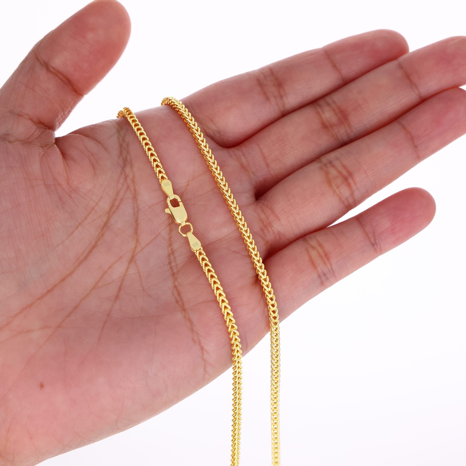 10k Yellow Gold 1.5mm-6mm Franco Box Necklace Bracelet Chain Mens Womens 7″- 30″