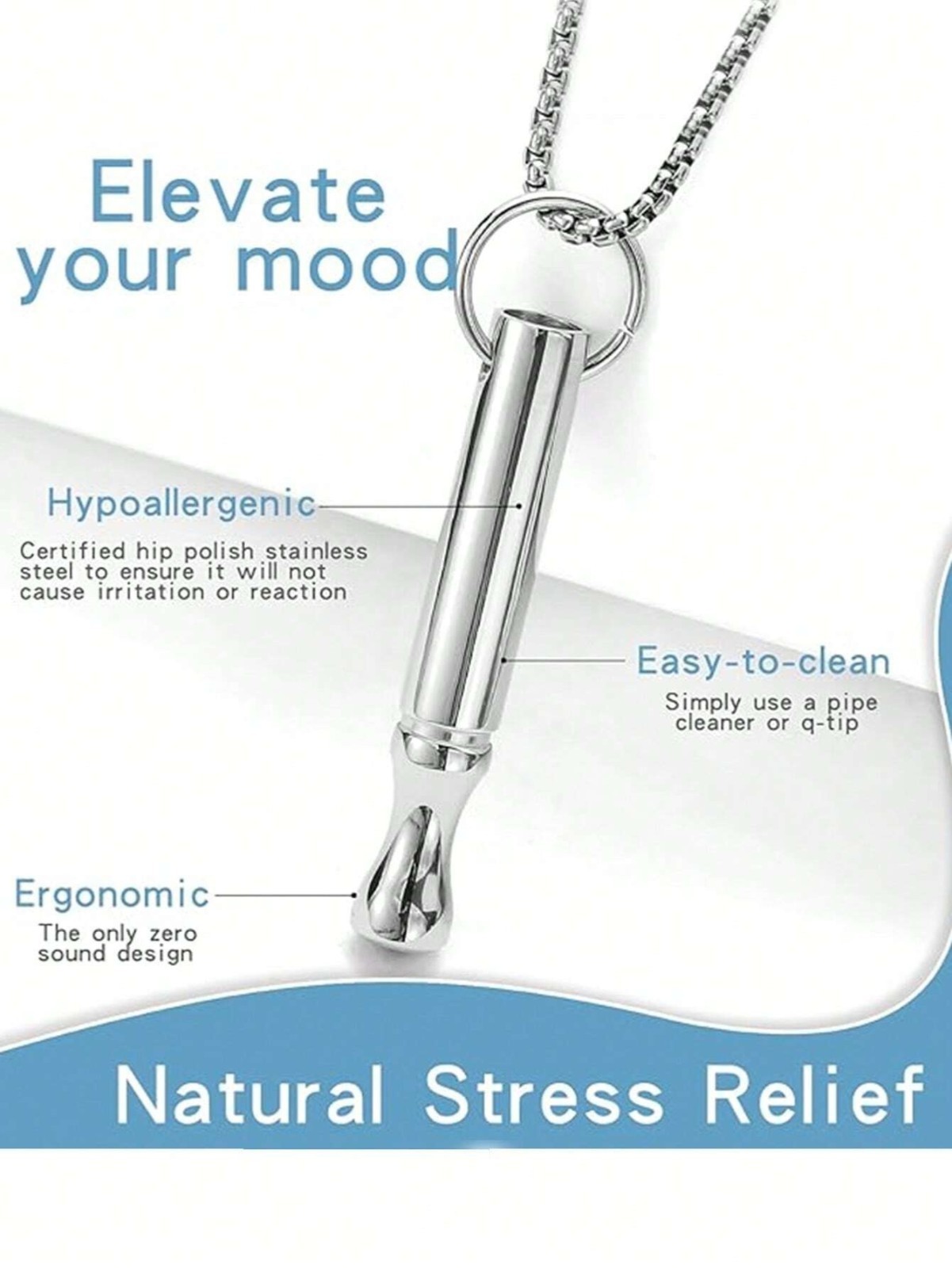 Mindfulness Breathing Necklace Stress Relief Anxiety Breathe Pendant Women Men