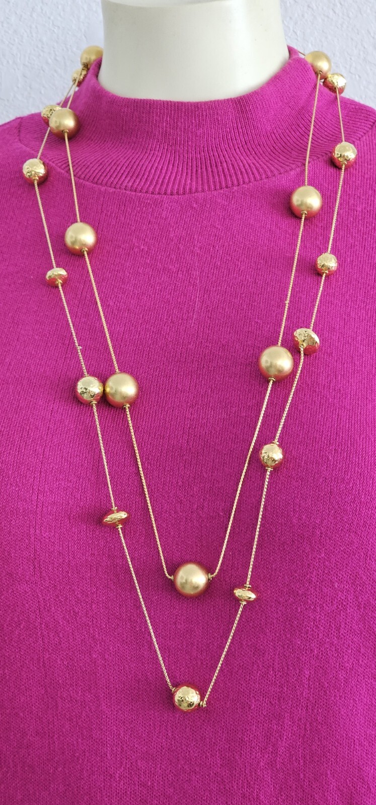 TWO ANN KLEIN necklaces gold tone 16” and 18 ” in Excellent condition