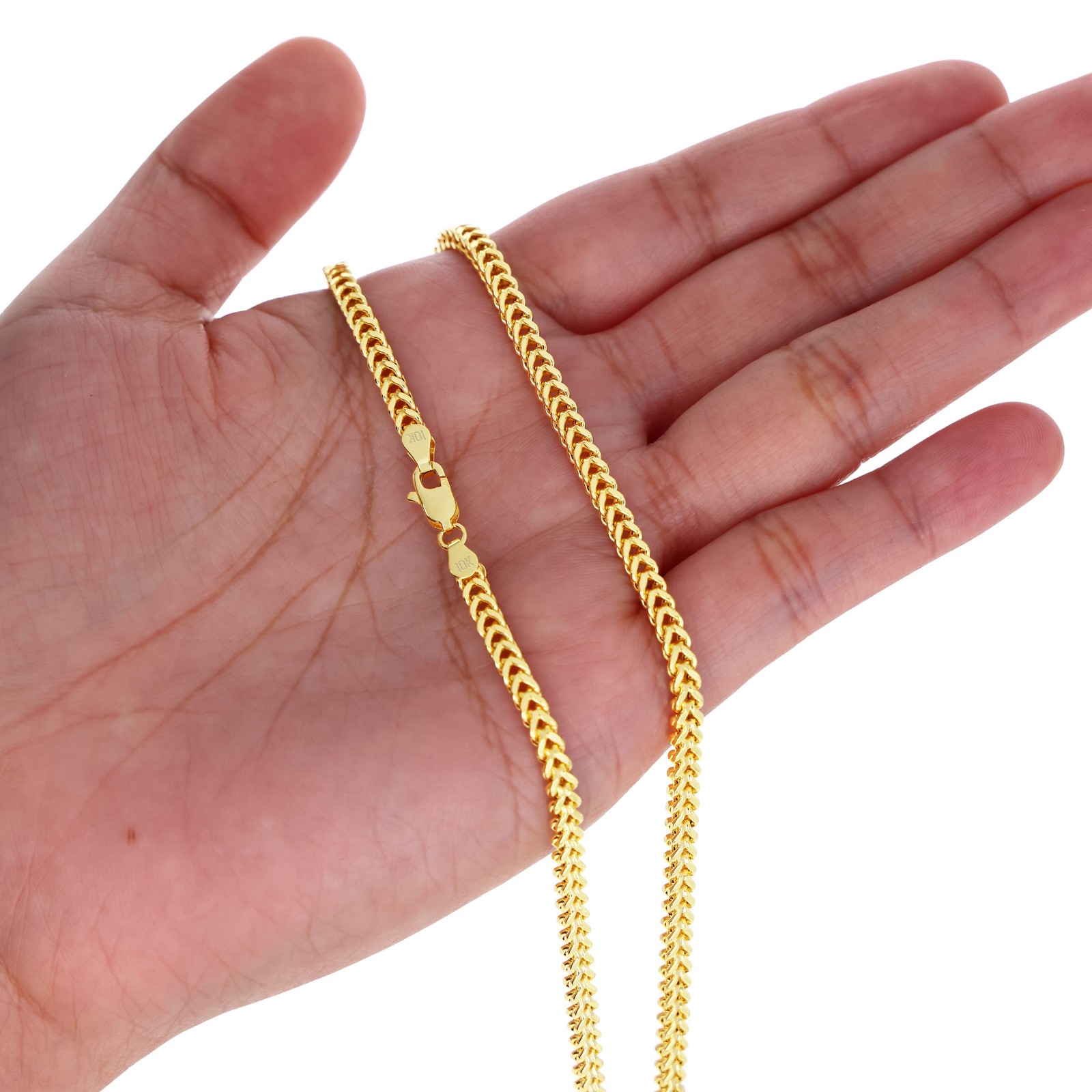 10k Yellow Gold 1.5mm-6mm Franco Box Necklace Bracelet Chain Mens Womens 7″- 30″
