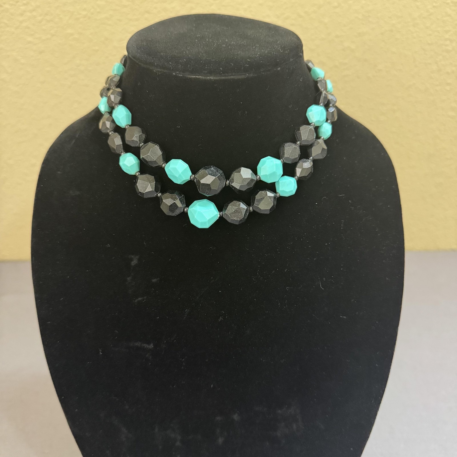 Beaded Choker Necklace Blue Black Double Strand 15 In Womens Jewelry Germany
