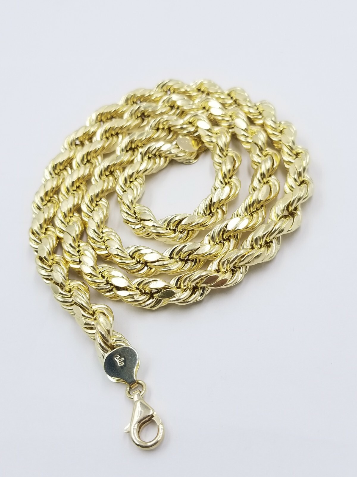 10k Yellow Gold Rope Chain Necklace 18″-30″ Men Women 4mm-10mm Real Gold Hollow