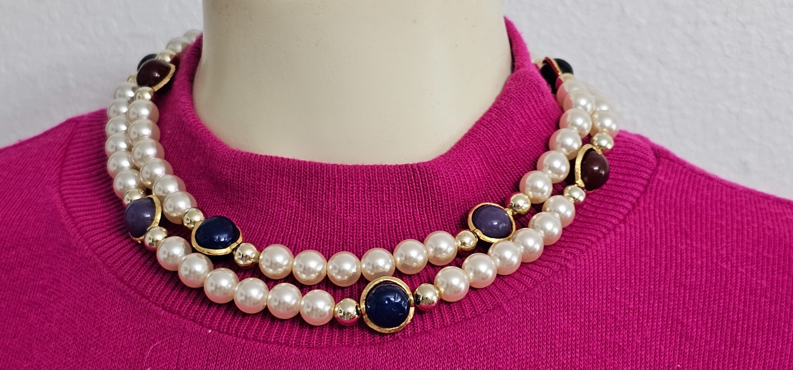 Two long pearl necklaces one Chicos and one unbranded in Excellent condition