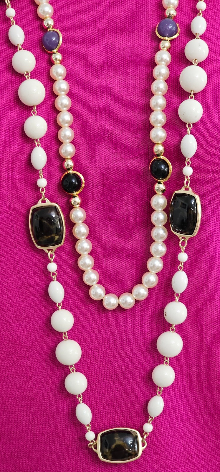 Two long pearl necklaces one Chicos and one unbranded in Excellent condition