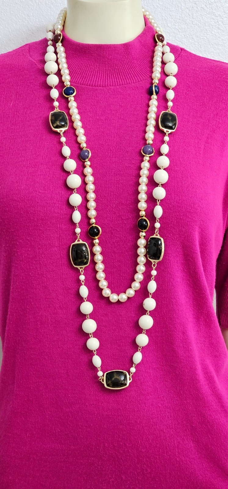 Two long pearl necklaces one Chicos and one unbranded in Excellent condition