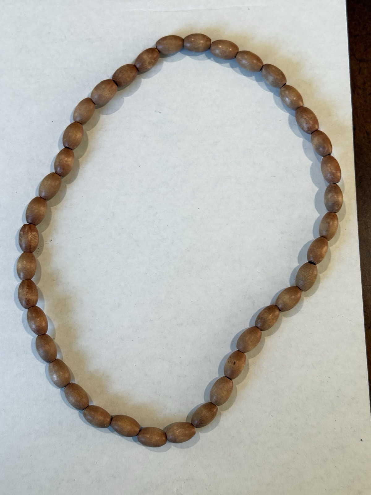 Brown Wood Beaded Necklace Ball/Bead Chain No Stone Beaded Style
